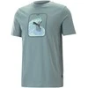 Puma Medvilniniai Marškinėliai Vyrams Graphics Wave Tee Žalias 674483 84