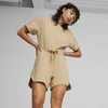 Puma Vientisas Sportinis Kostiumėlis Moterims Her Short Jumpsuit Kreminis 677891 83