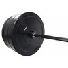 Bumper svarmenų ir štangos komplektas STRONGMAN (Svoris: 150 kg)