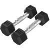 Hanteliai TUNTURI Platinum Hex Rubber Dumbbell, 1-50kg (Svoris: 2 x 2kg)