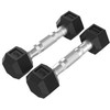 Hanteliai TUNTURI Platinum Hex Rubber Dumbbell, 1-50kg (Svoris: 2 x 1kg)
