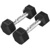 Hanteliai TUNTURI Platinum Hex Rubber Dumbbell, 1-50kg (Svoris: 2 x 3kg)