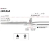 Olimpinis grifas (štanga) Gymstick Hex bar 182 cm