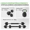 None Svarmenų rinkinys TUNTURI Vinyl Barbell &amp; Dumbbell set (20 / 28 kg) (Svoris: 28 kg)