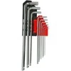 AW-Tools AWTOOLS ŠEŠIAKAMPIAI RAKTAI HEX /1,5-10,0mm/ 9vnt. SU RUTULINE GALVUTE ILGI Juodas LINE