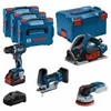 Rinkinys įrankių Bosch BOSCH.COMBO KIT 18V (GSR 18V-90C + GKT 18V-52GC + GST 18V-155 SC + GEX 18V-125) 1xPC4,0Ah 2xPC5,5Ah ...