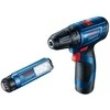 BOSCH suktuvas - gręžtuvas GSR 120-LI 12V 30/14Nm 2x2,0Ah. lagaminas+ prožektorius GLI 12V-300
