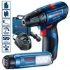 BOSCH suktuvas - gręžtuvas GSR 120-LI 12V 30/14Nm 2x2,0Ah. lagaminas+ prožektorius GLI 12V-300