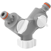 BRADAS 2-krypčių skirstytuvas 3/4″ vidinis sriegis su vožtuvais /Baltas LINE