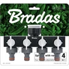 BRADAS 4-krypčių skirstytuvas 1″- 3/4″ su vožtuvais /Baltas LINE