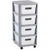 Keter CURVER LENTYNA INFINITY SU RATUKAIS 4x11L PILKA/BALTA