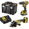 DEWALT įrankių rinkinys DCK2020P2T (DCD791 + DCG405), 18V, 2x5.0Ah, TSTAK lagaminas