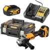 Kampinis šlifuoklis DeWalt DCG407M2T-QW; 125 mm; 18 V; 2x4,0 Ah akum.