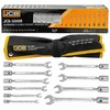 JCB Plokščiųjų-ataramųjų raktų rinkinys su šarnyru 10 vnt. (8-19mm) ant skydelio