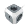 Orno Przedłużacz 4 krypčių prailgintuvas 2P+Z (schuko), 2xUSB įkroviklis, 1,4 m H05VV-F 3x1,5mm², pilkai baltas