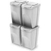 Prosperplast Atliekų rūšiavimo šiukšliadėžė Sortibox 4 x 35 l, pelenų pilka spalva