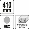 Grąžtas Yato Toya Sa Poland Kaltas smailas aštrus | asfaltui ir betonui | 410 mm / HEX antgalis (YT-47380)