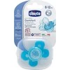 CHICCO Ortodontinis žindukas PHYSIO COMFORT su sterilizavimo dėklu, 6-12M, Iš "Mum effect" silikono
