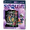 KITFIX DIY „Sequin Art“ violetinis rinkinys „Paukščiai narvelyje“
