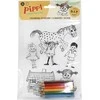 MICKI PIPPI Spalvinami lipdukai „Pepė Ilgakojinė“, 3 lapai