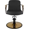 Activeshop Kirpyklos kėdė GABBIANO PROFESSIONAL HAIRDRESSING CHAIR BOLONIA GOLD Juodas