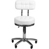Activeshop Kosmetologinė meistro kėdutė STOOL BEAUTY BACKREST AM-877 Baltas