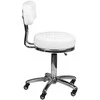 Activeshop Kosmetologinė meistro kėdutė STOOL BEAUTY BACKREST AM-877 Baltas