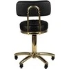 Activeshop Kosmetologinė meistro kėdutė STOOL BEAUTY BACKREST AM-961 GOLD Juodas