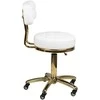 Activeshop Kosmetologinė meistro kėdutė STOOL BEAUTY BACKREST AM-961 GOLD Baltas