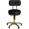 Activeshop Kosmetologinė meistro kėdutė STOOL BEAUTY BACKREST AM-961 GOLD Juodas