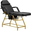 Activeshop Kosmetologinis krėslas BEAUTY CHAIR 557G MODEL GOLD Juodas