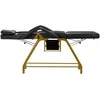 Activeshop Kosmetologinis krėslas BEAUTY CHAIR 557G MODEL GOLD Juodas