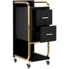 Activeshop Kosmetologinis vežimėlis GABBIANO HAIRDRESSER HELPER SOLO MODEL GOLD Juodas