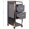 Activeshop Kosmetologinis vežimėlis GABBIANO HAIRDRESSER HELPER SOLO MODEL GOLD Pilkas