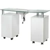 Beauty System Manikiūro stalas su dulkių ištraukėju MANICURE DESK PRACTIC GLASS Baltas