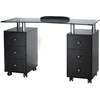 Beauty System Kosmetologinis stalas MANICURE DESK ESTHETIC GLASS Juodas