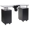 Beauty System Manikiūro stalas su dulkių surinkėju MANICURE DESK ELEGANCE GLASS Juodas
