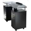 Beauty System Manikiūro stalas su dulkių surinkėju MANICURE DESK PRACTIC GLASS Juodas