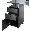 Beauty System Manikiūro stalas su dulkių surinkėju MANICURE DESK PRACTIC GLASS Juodas