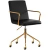 Activeshop Biuro kėdė su ratukais QS-OF211G Gold Juodas