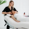 Habys Prabangus elektrinis kosmetologinis gultas Eterna Gentle Flex su šildymu, baltas ir kašmyro spalvos pagrindas