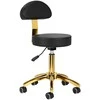 Activeshop Kosmetologinė meistro kėdutė STOOL BEAUTY BACKREST ROUND GOLD Juodas
