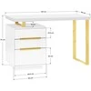 Activeshop Kosmetologinis stalas 3311G Gold Baltas