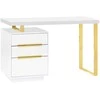 Activeshop Kosmetologinis stalas 3311G Gold Baltas