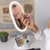 Makiažo veidrodis Lanaform LumiCharge su LED apšvietimu ir belaidžiu įkrovikliu baltas