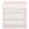 Springos Kosmetikos priemonių dėžutė BEAUTY BOX 3 DRAWERS OPEN CREAM