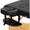 Activeshop Sulankstomas medinis masažo stalas Balance Lux 2 segmentų 190×70 cm juodas