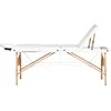Activeshop Sulankstomas medinis masažo stalas Balance Lux 3 segmentų 190×70 cm baltas