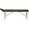 Activeshop Sulankstomas medinis masažo stalas Balance Lux 3 segmentų 190×70 cm juodas