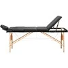 Activeshop Sulankstomas medinis masažo stalas Balance Lux 3 segmentų 190×70 cm juodas